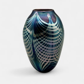 Charles Lotton Pulled Art Glass Vase