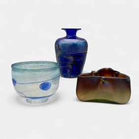 Three Art Glass Vessels