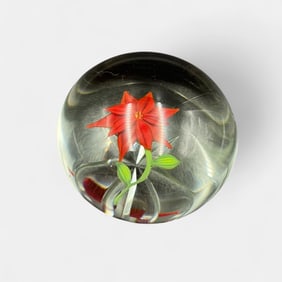Paul Stankard Floral Paperweight