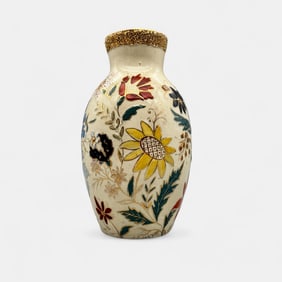 Tall Cincinnati Art Pottery vase, floral
