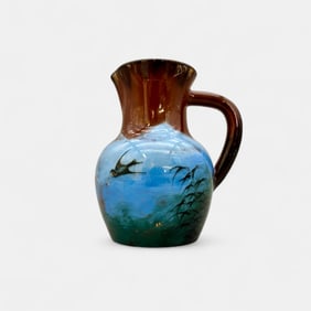 Early Limoges style Rookwood pitcher, birds. 1883, Rettig