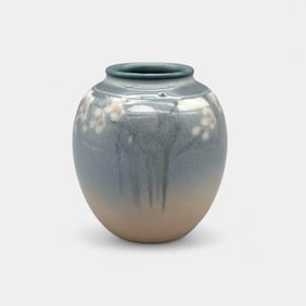Rookwood Decorated Porcelain vase, blossoms, Hurley, 1945