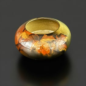 Rookwood Standard glaze bowl, maple leaves, Wilcox, 1892
