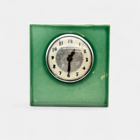Rookwood Clock in green gloss glaze, 1950