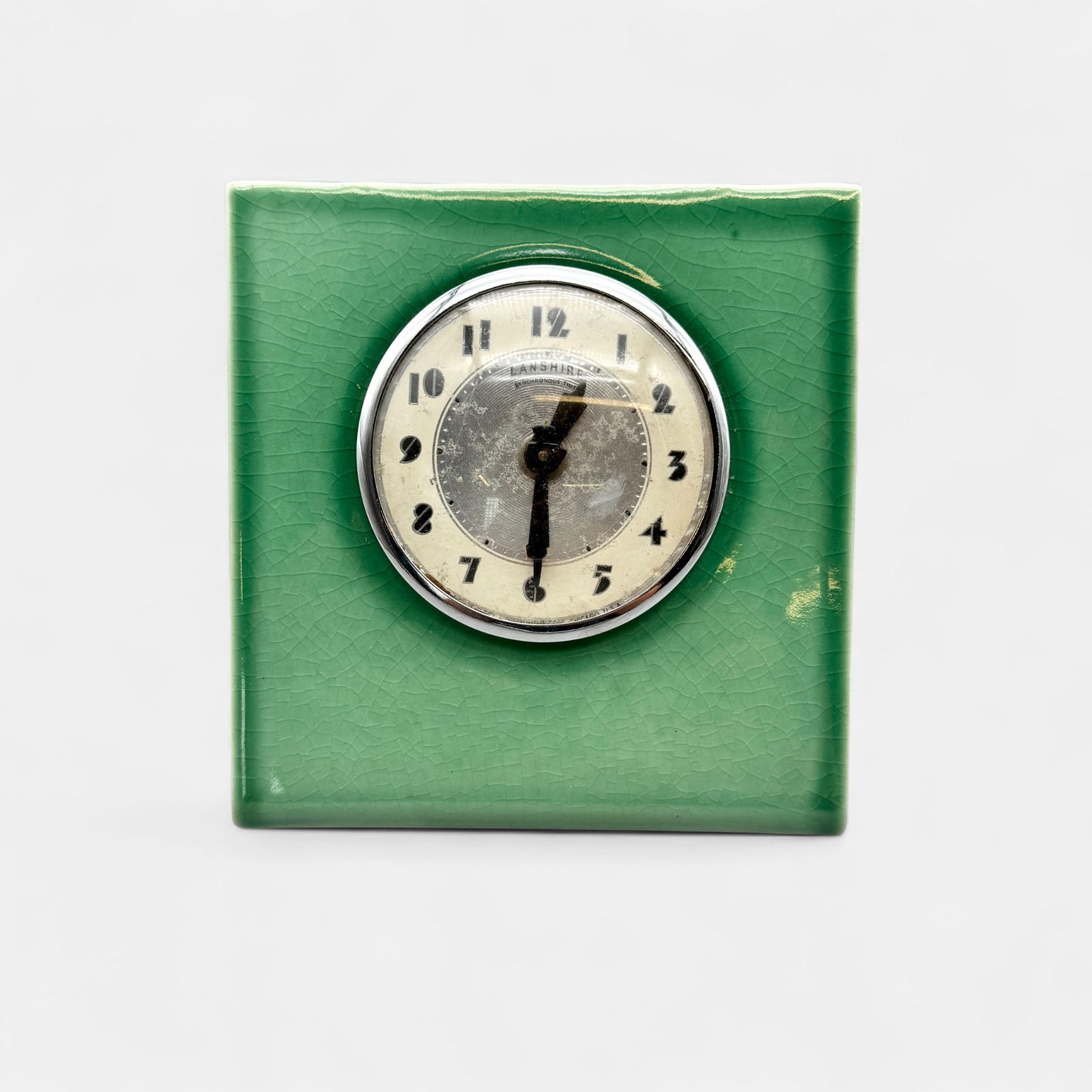 Rookwood Clock in green gloss glaze, 1950 (1 of 4)