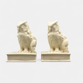 Pair of Rookwood "Single Owl" bookends, 1942