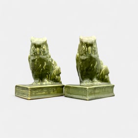 Pair of Rookwood "Single Owl" bookends