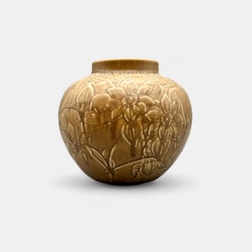 Rookwood production vase with embossed climatis flowers, 1923