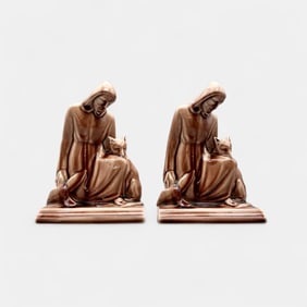 Pair of Rookwood "St. Francis" bookendws, 1958.