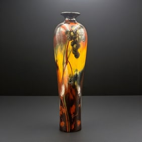 Weller Aurelian vase, grapes, Frank Ferrell