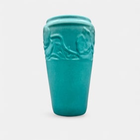 Rookwood production vase, embossed poppies