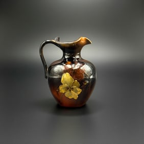 Rookwood Standard glaze ewer, pansies, Zettel, 1892