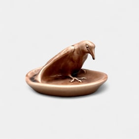 Rookwood "Rook" ashtray in Wine Madder glaze, 1946.