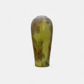 Tall Rookwood Mat glaze vase with abstract floral designs, Lincoln, 1921