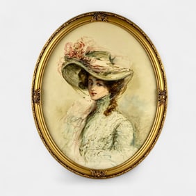 English School Portrait in Period Frame