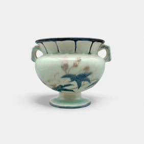 Rookwood Decorated Porcelain twin handled vase, Hentschel, 1922.