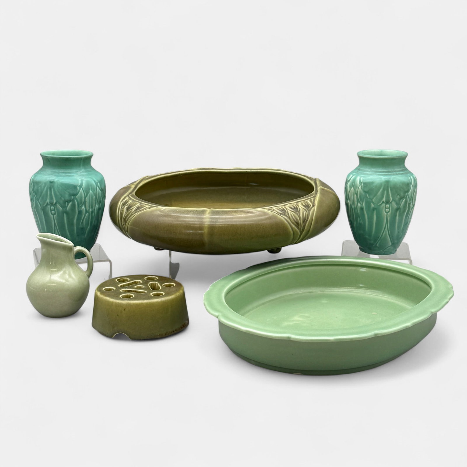 Six Rookwood Production items in green. (1 of 13)