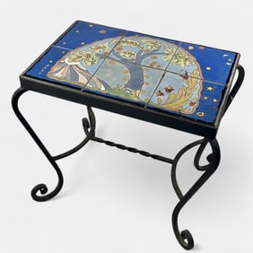 Rare Flint Faience "Magical Oak" table.