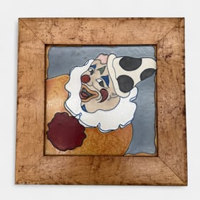 Flint Faience "Happy Clown" diamont shaped tile