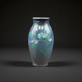 Blue Tinted Rookwood porcelain floral, Shirayamadani.