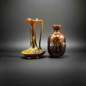 Two Rookwood Standard glaze items, vase and ewer.