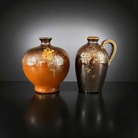 Two pottery items, Weller and Rookwood.