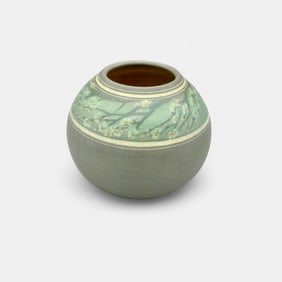 Rookwood Vellum glaze vase with trailing flowers. Hurley