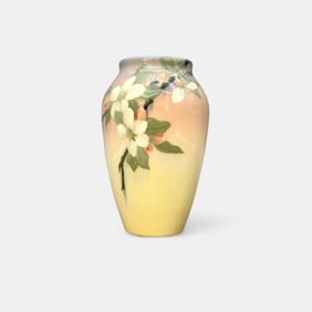 Rookwood Iris glaze vase, cherry blossoms, Asbur