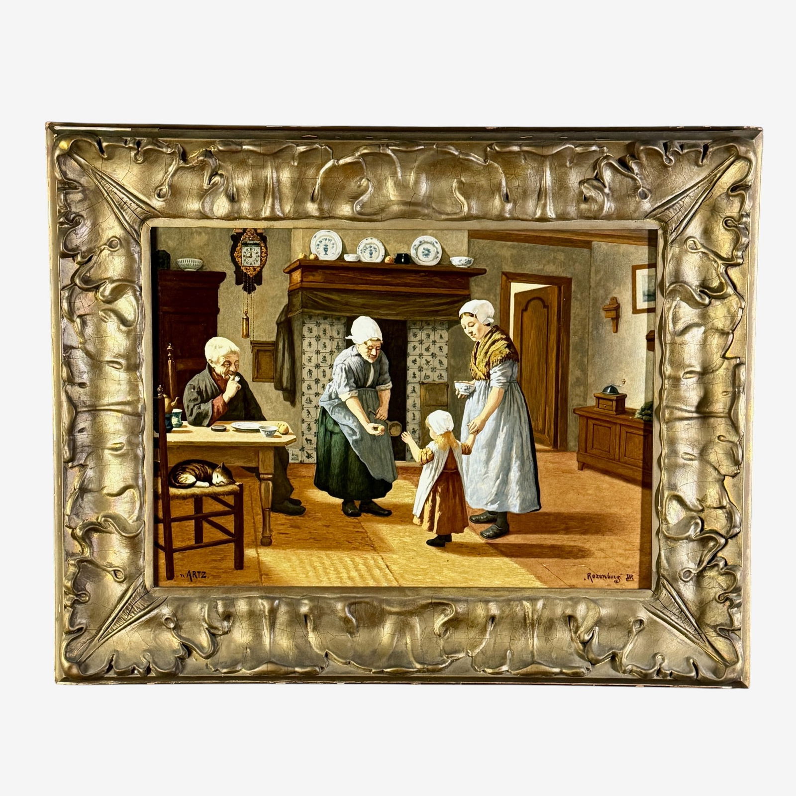 Large Rozenburg TIle Painting After Artz (1 of 10)