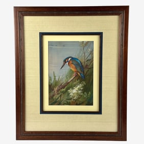 Archibald Thorburn, Kingfisher on a Banch
