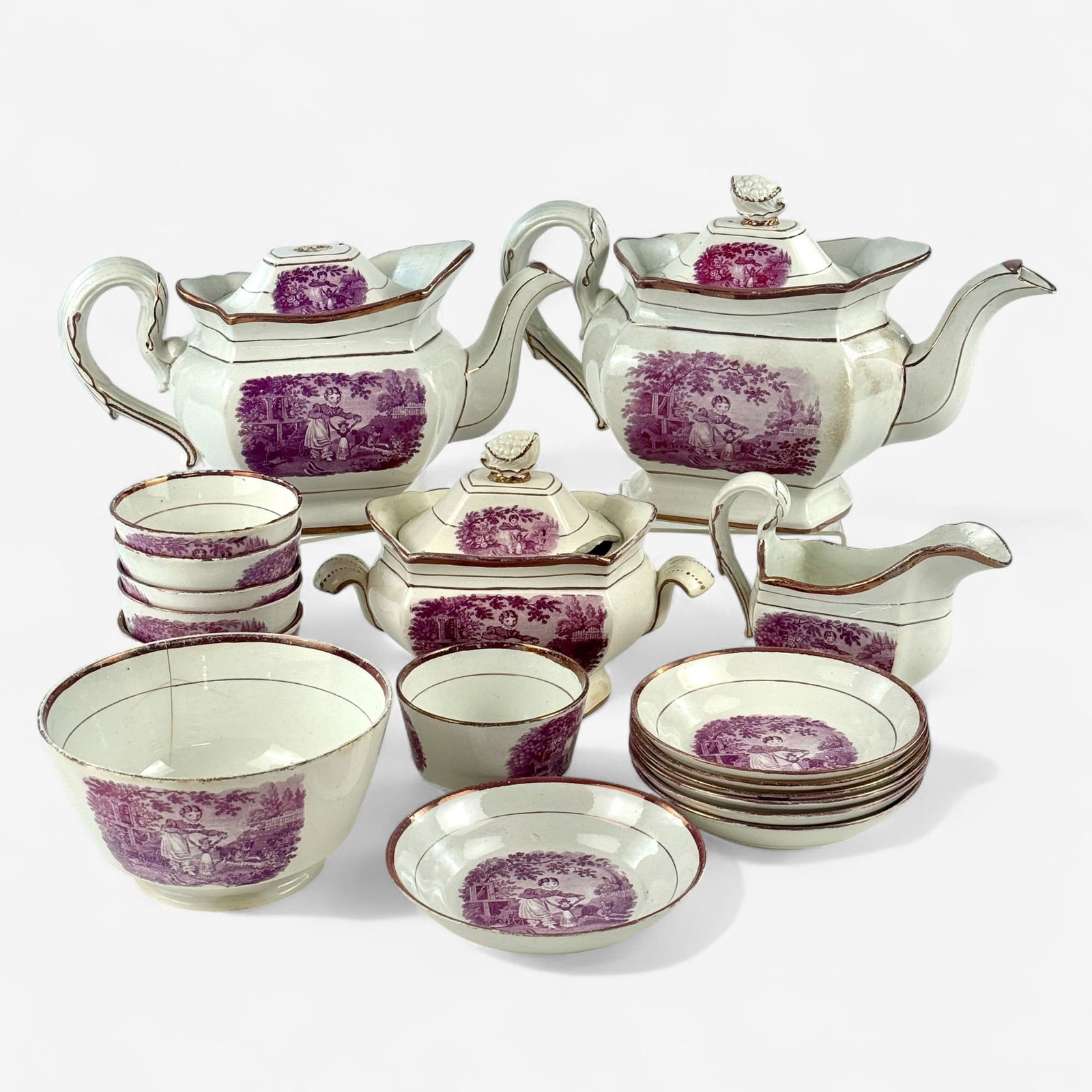 Early Wedgewood Transferware Tea Set (1 of 11)