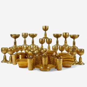 Collection of Moser Gilt Enameled Stemware