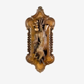 Pair of Black Forest Wall Mounted Carvings