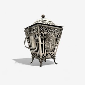 800 Silver 19th Century Jar, Huntress DIana