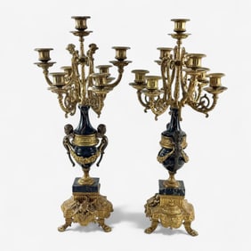 Pair of Italian Brevatatto Candelabras