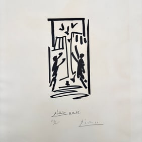 Attr. to Picasso, "Les Colombes Et Des Prisonniers"