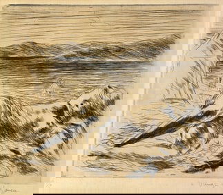 "Le Cure de Soleil" Etching by de Segonzac