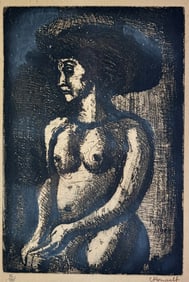 "Girl with Wide-Brimmed Hat" by Georges Rouault