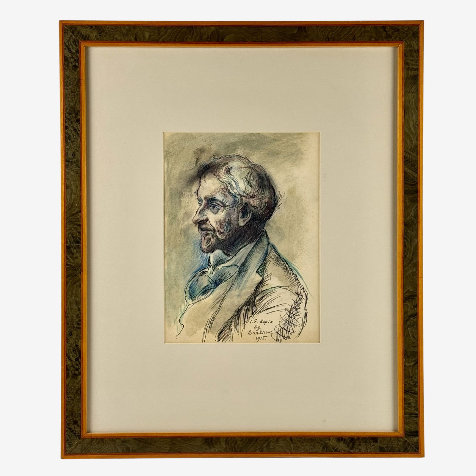 "I.E. Repin" Portrait by David Burliuk (1 of 4)