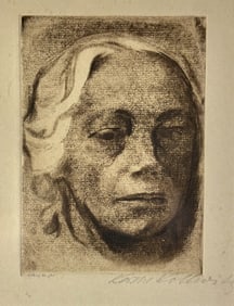 Self Portrait Etching by Kathe Kollwitz