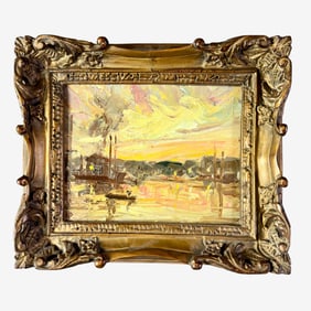 Gloucester Harbor Scene by Oscar Anderson