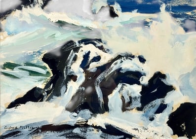 Rocky Shoreline, Gouache by Alfred Fuller