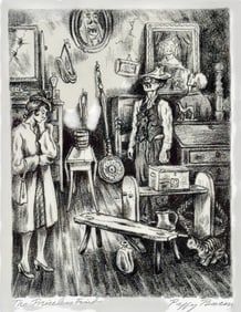 "The Priceless Find" Lithograph by Peggy Bacon
