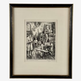 "The Priceless Find" Lithograph by Peggy Bacon