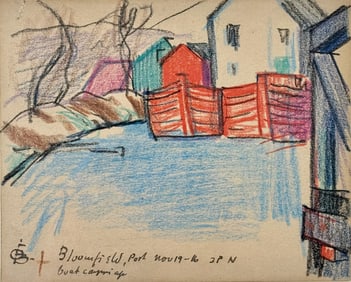 "Bloomfield Port, Boat Carriage" by Oscar Bluemner