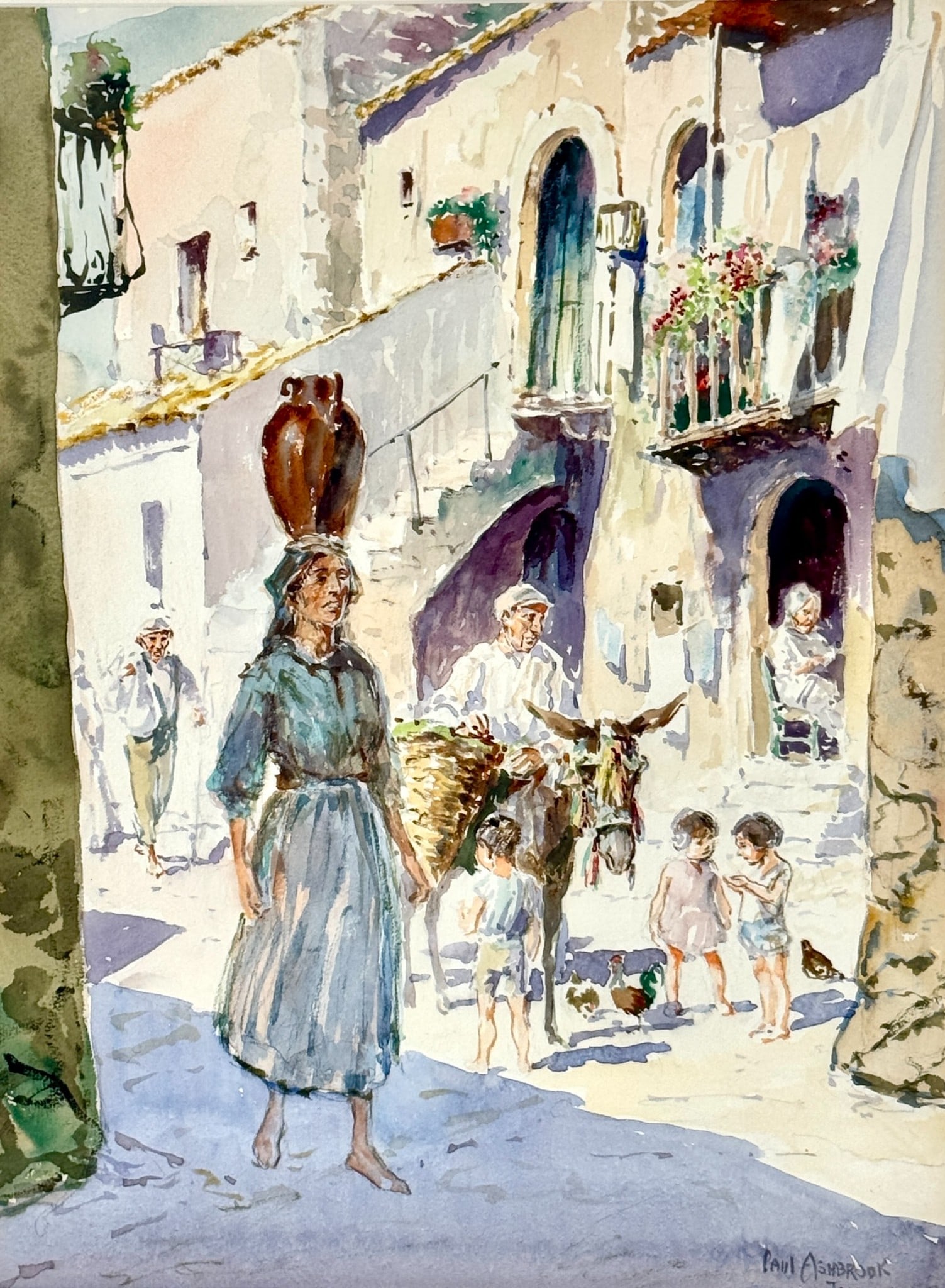 "Taormina" Watercolor and Etchings by Paul Ashbrook (1 of 5)