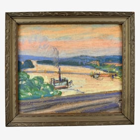 "Loom Lake, N.Y." Pastel by Arthur Conant