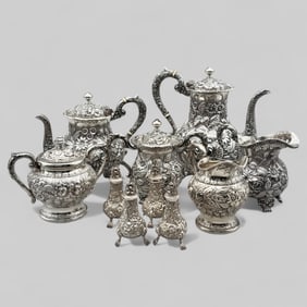 Schofield, Baltimore Balto Rose Sterling Silver Tea Service