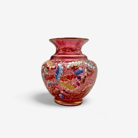 Moser Behemian Enamel Glass Vase