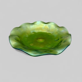 Loetz Art Glass Green Dish
